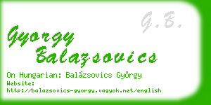 gyorgy balazsovics business card