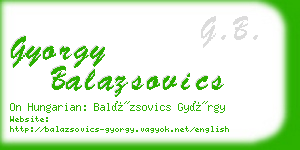 gyorgy balazsovics business card